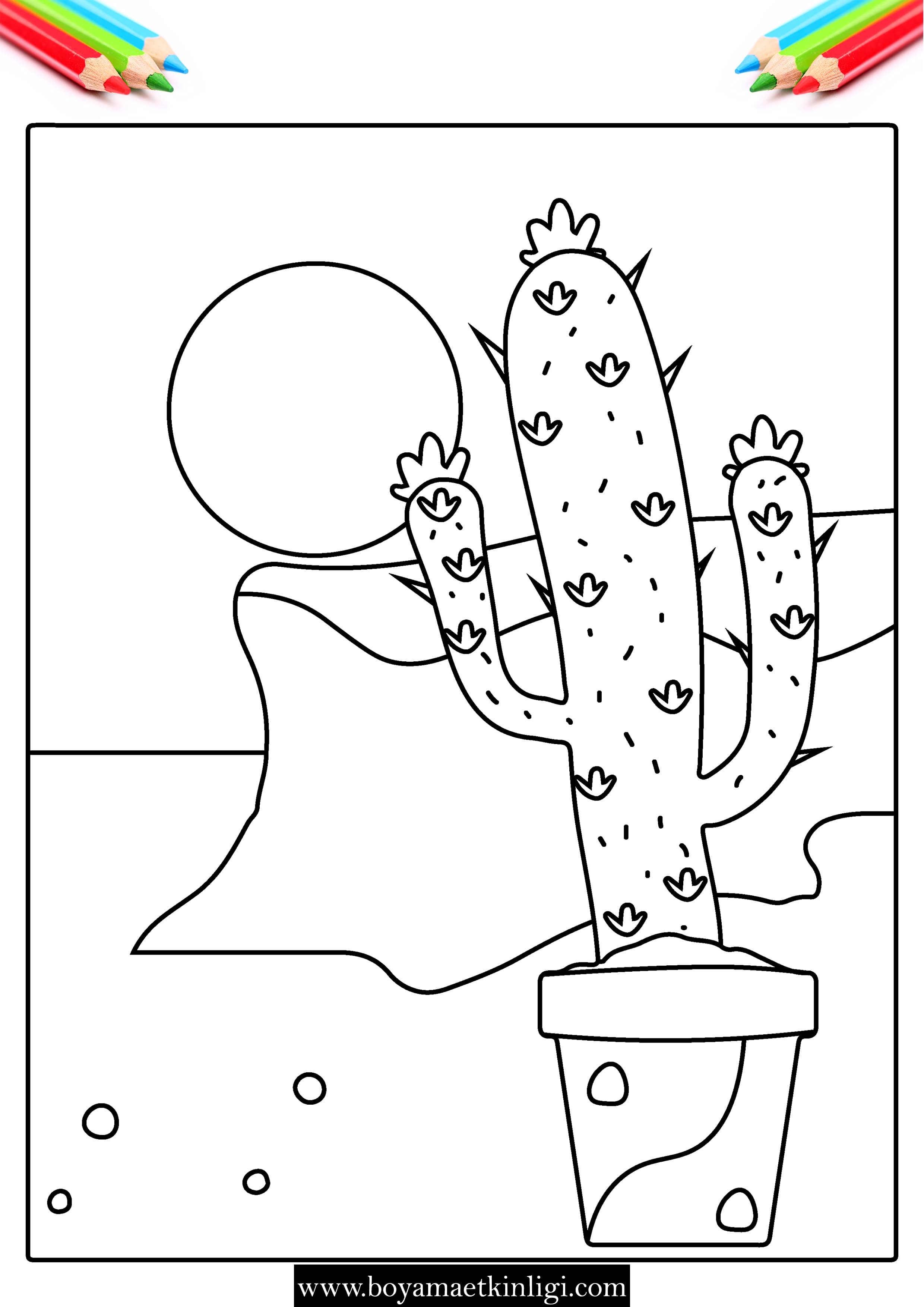 kaktus boyama sayfasi 5